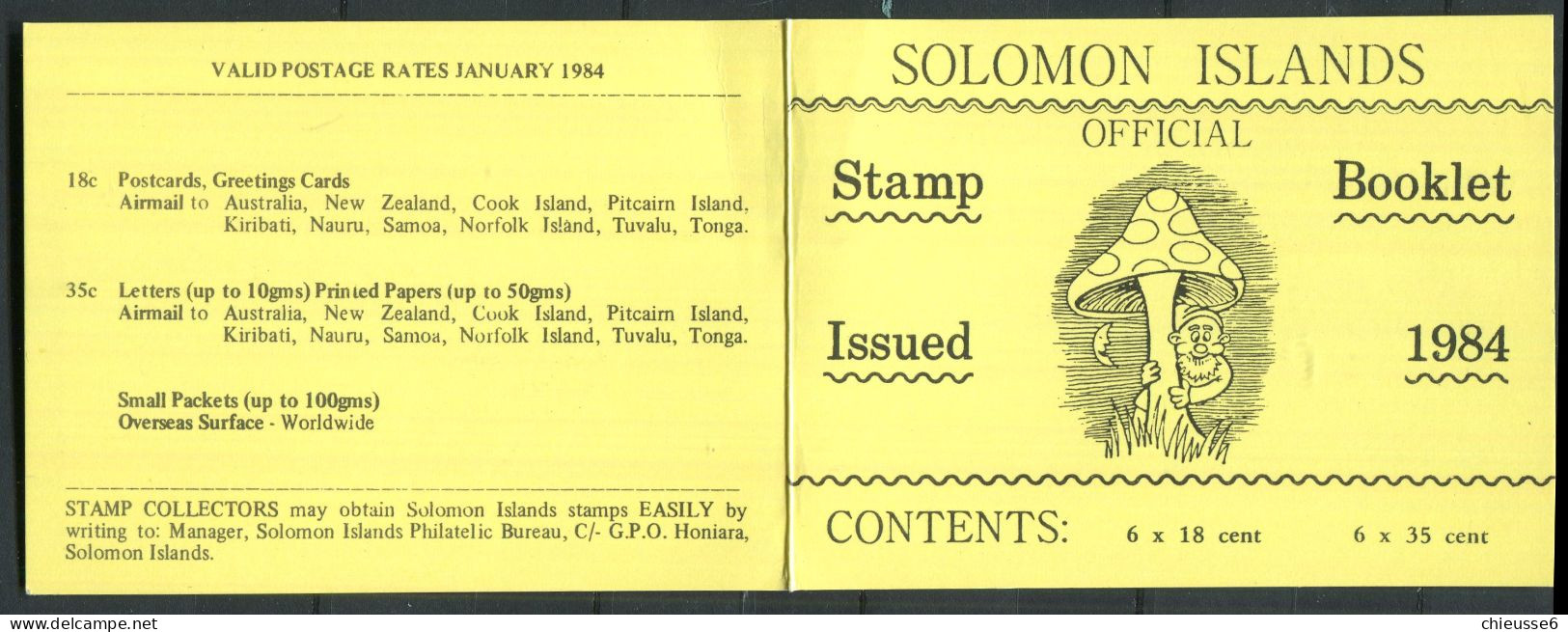 Salomon ** N° 505/506  En Carnet De 6 Tbres Chacun - Champignons - Solomoneilanden (1978-...)