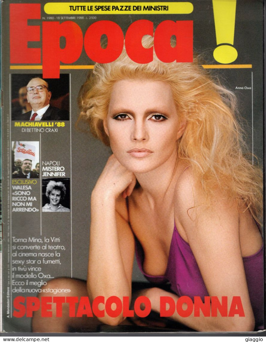 °°° RIVISTA EPOCA N° 1980 DEL 18 SETTEMBRE 1988 °°° - Andere & Zonder Classificatie