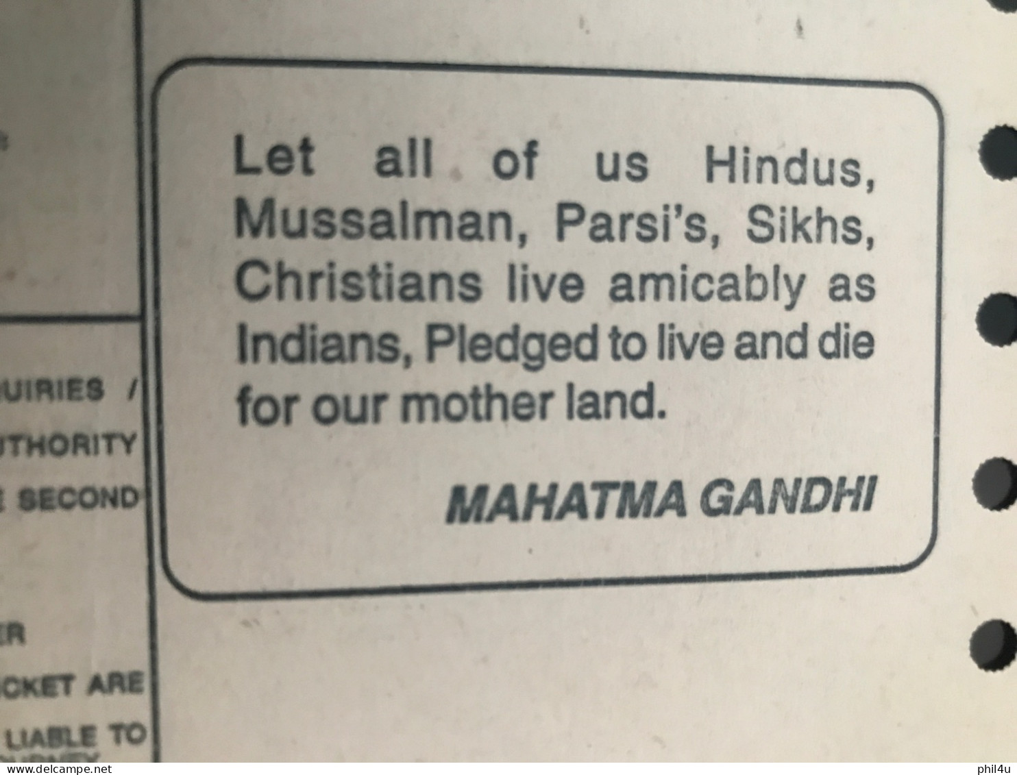 Mahatma Gandhi Slogan On Indian Railway Ticket Not Seen So Far Scarce - Mahatma Gandhi