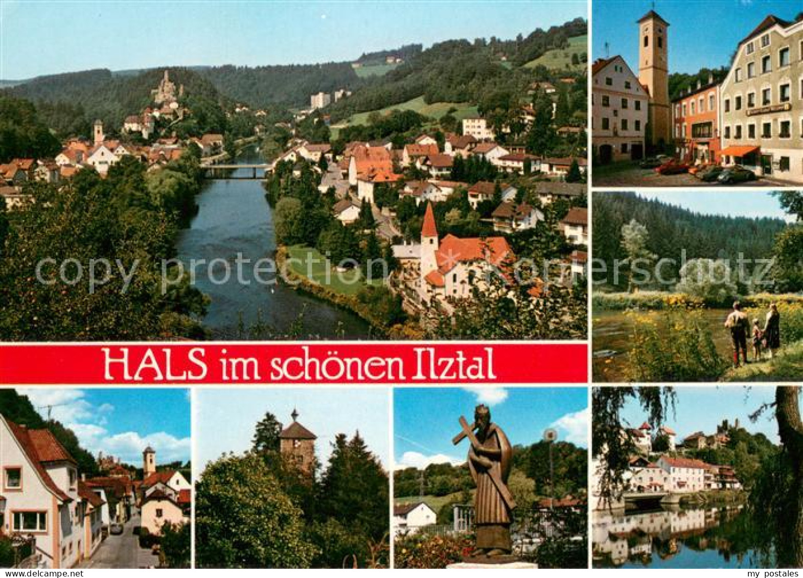 73672208 Hals Passau Panorama Ilztal Ortszenrum Heiligenfigur Statue Landschaft  - Passau