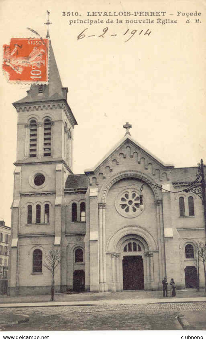 CPA - LEVALLOIS-PERRET - FACADE PRINCIPALE DE LA Nelle EGLISE (CLICHE PEU COMMUN) - Levallois Perret