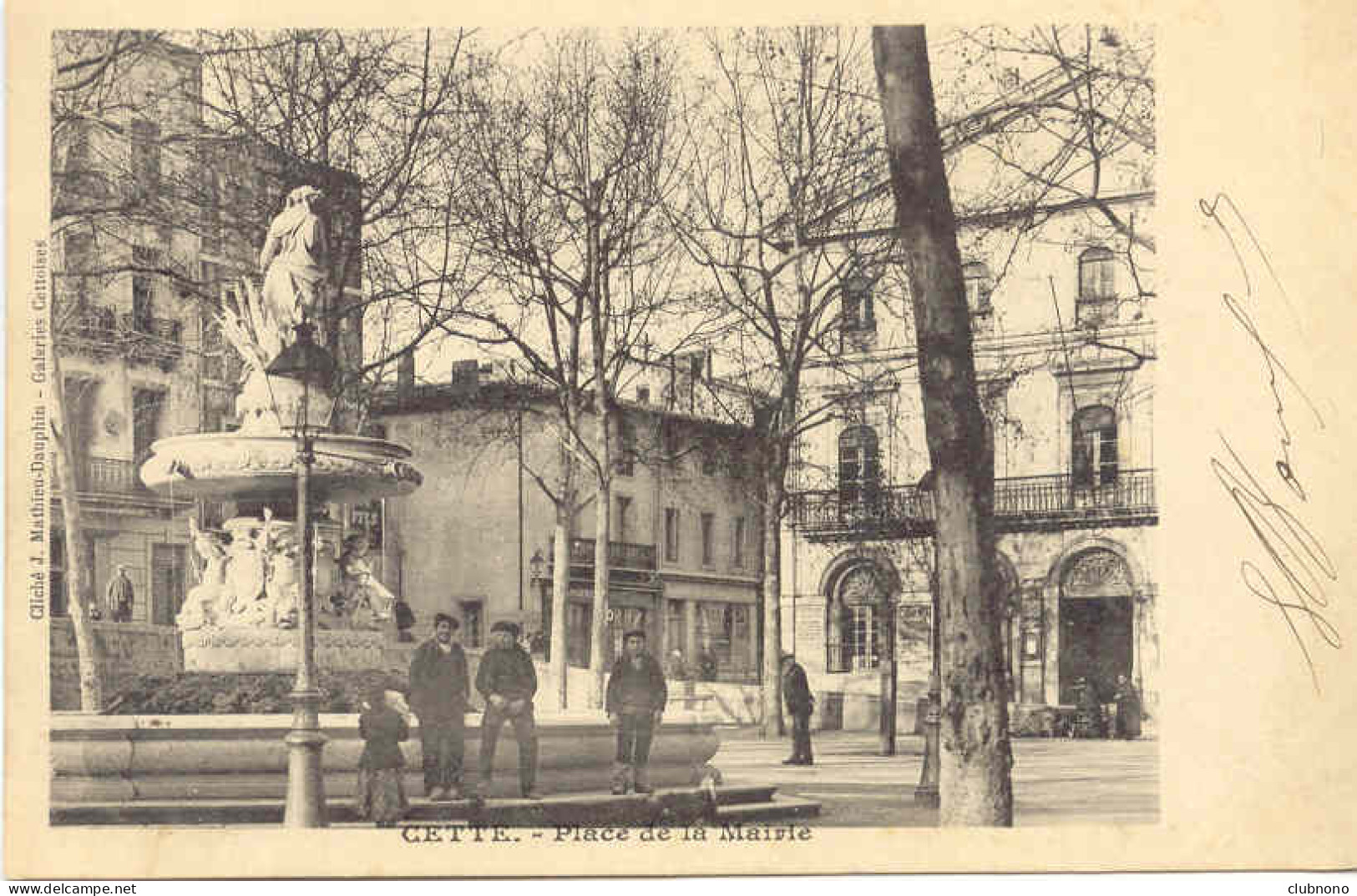 CPA - CETTE - PLACE DE LA MAIRIE - (PETITE ANIMATION) ECRITE EN 1904 - Sete (Cette)
