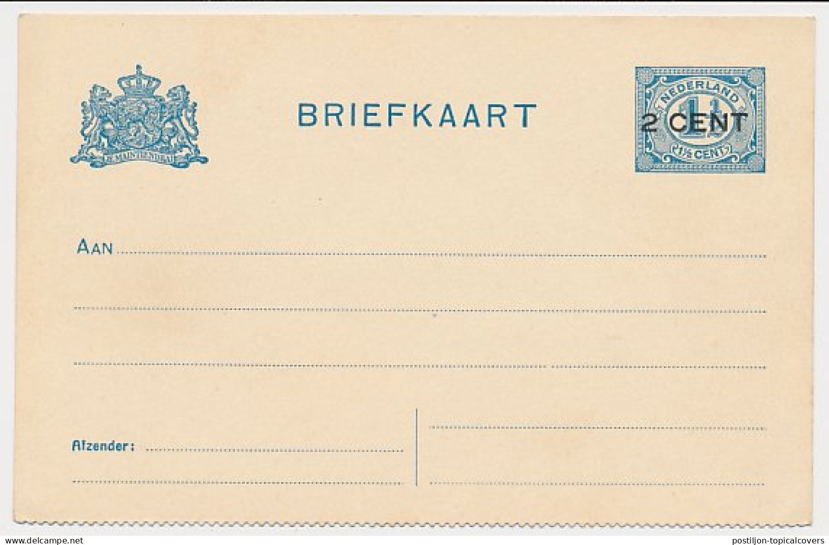 Briefkaart G. 94 B II - Bovenzijde Ongetand - Postwaardestukken