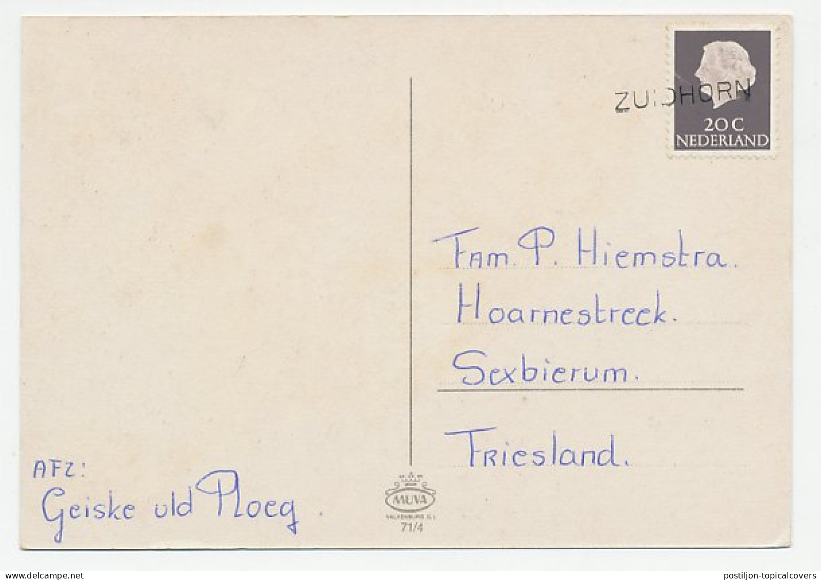 Nieuwjaarshandstempel : Zuidhorn - Unclassified