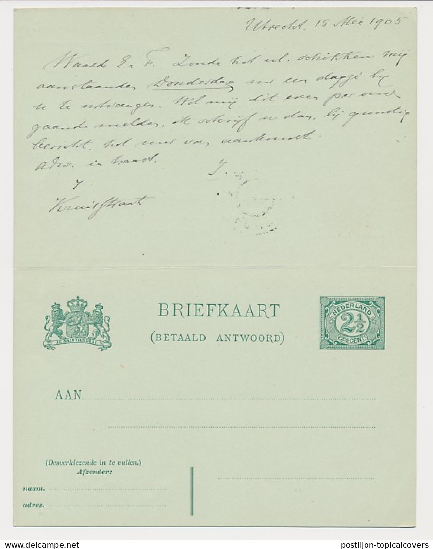 Briefkaart G. 60 Utrecht - Nijmegen 1905 - Postwaardestukken