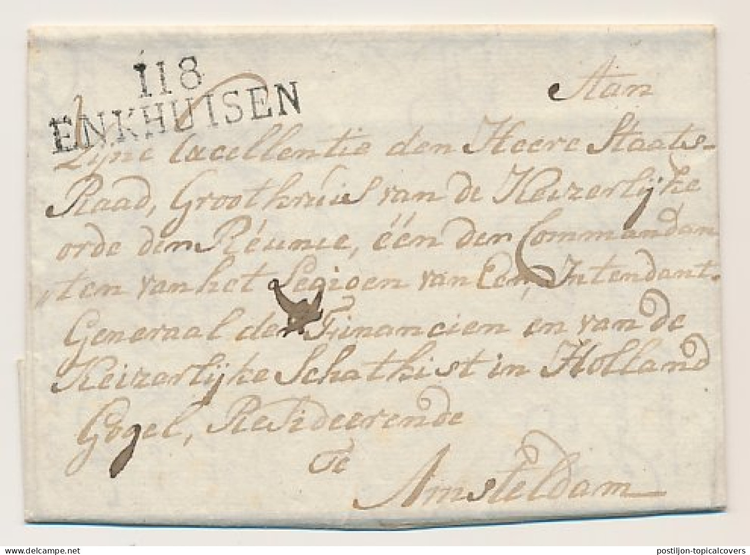118 ENKHUISEN - Amsterdam 1813 - ...-1852 Préphilatélie