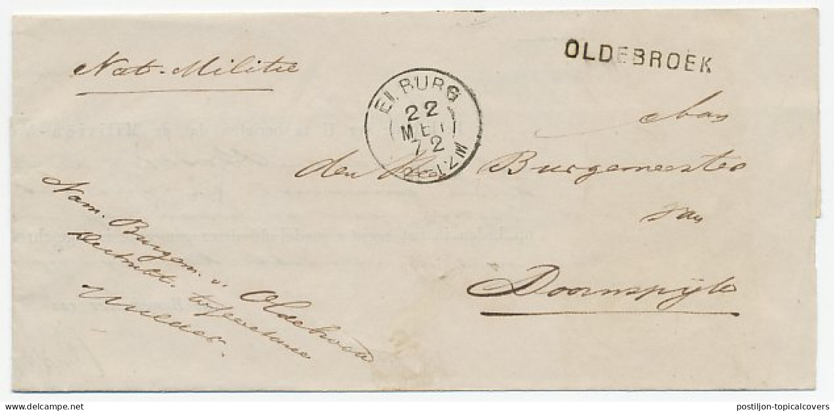 Naamstempel Oldebroek 1872 - Brieven En Documenten