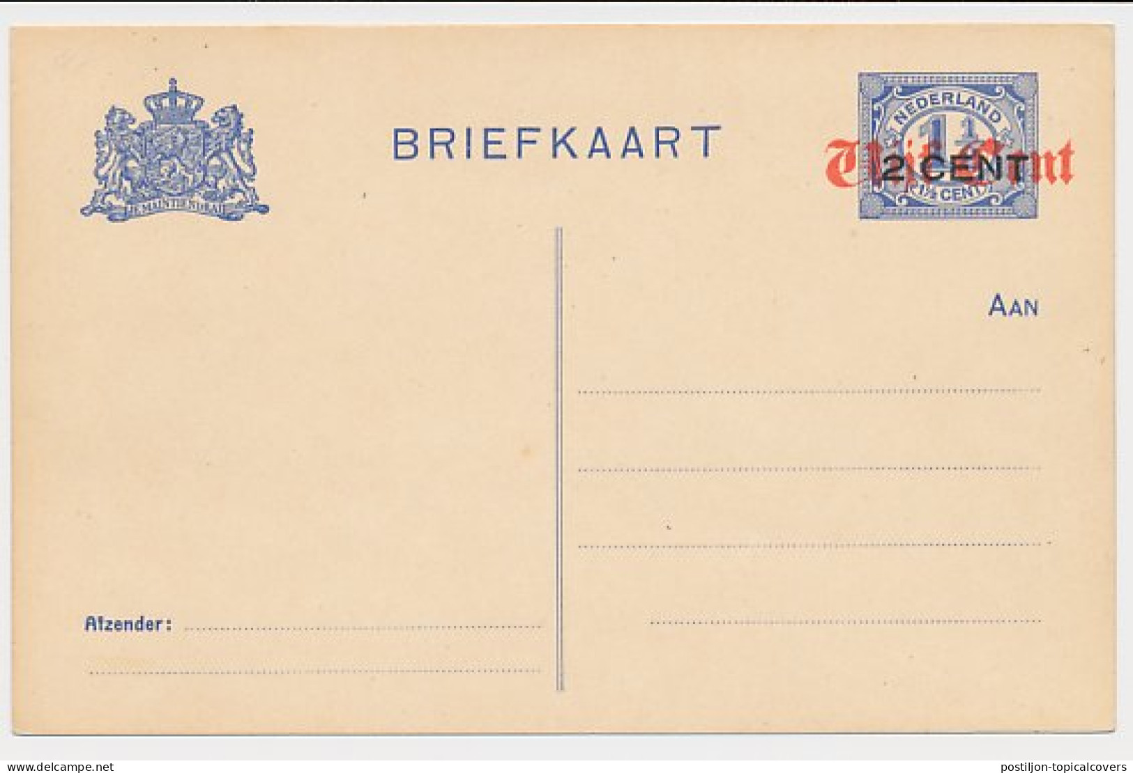 Briefkaart G. 116 I - Postwaardestukken