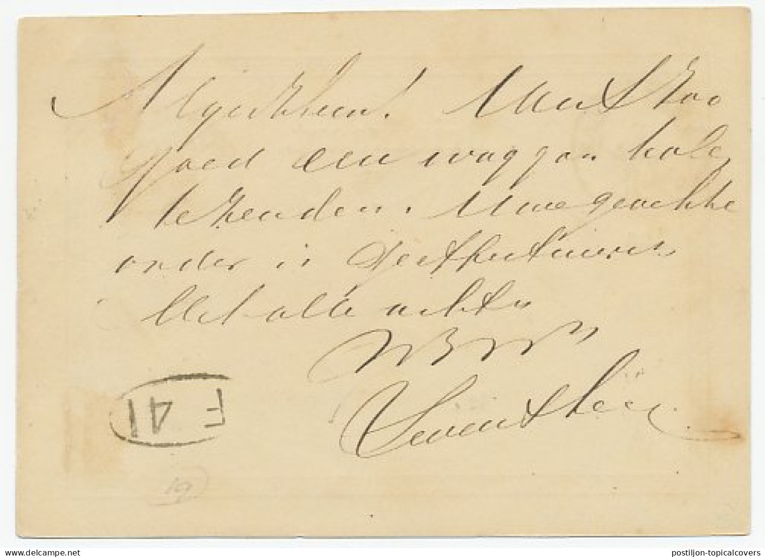 Trein Haltestempel Dieren 1876 - Lettres & Documents