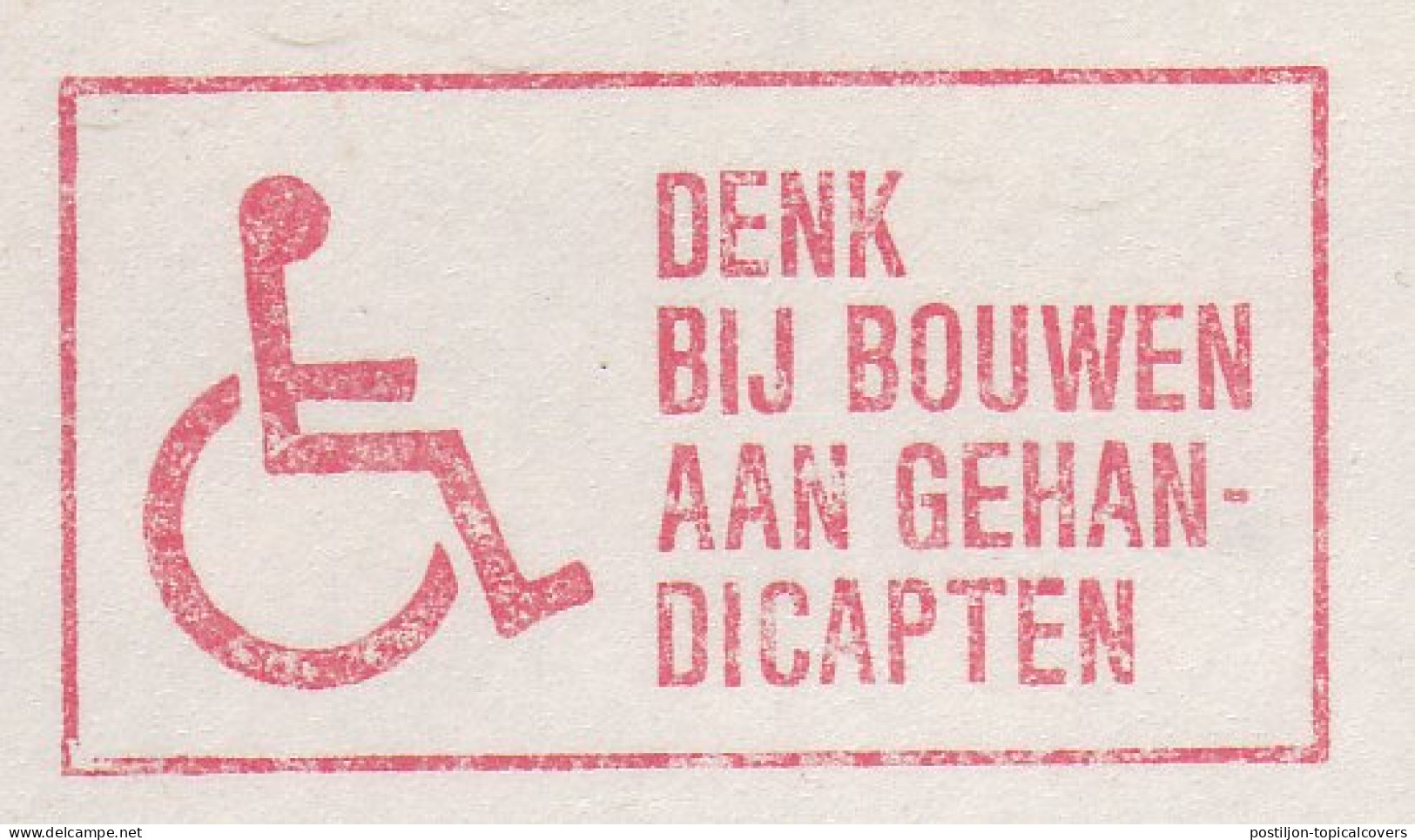 Meter Cut Netherlands 1983 Disabled - Wheelchair - Handicap