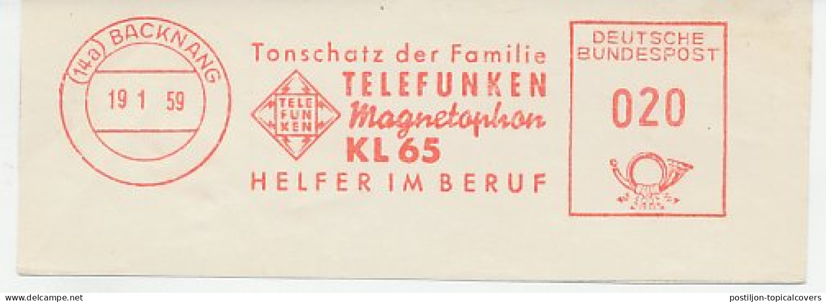 Meter Cut Germany 1959 Tape Recorder - Telefunken - Magnetophon - Music