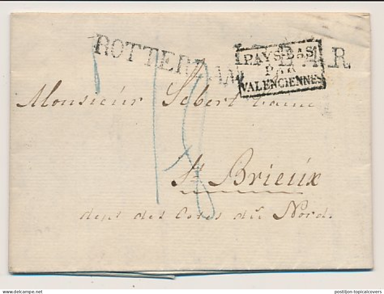 Rotterdam - Saint Brieuc Frankrijk 1825 - L.P.B.4.R - ...-1852 Prephilately