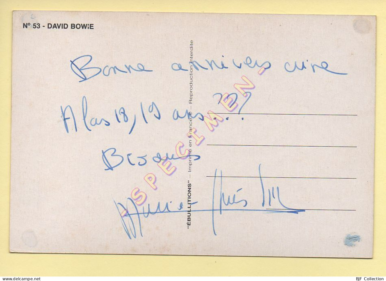 DAVID BOWIE (voir Scan Recto/verso) - Singers & Musicians