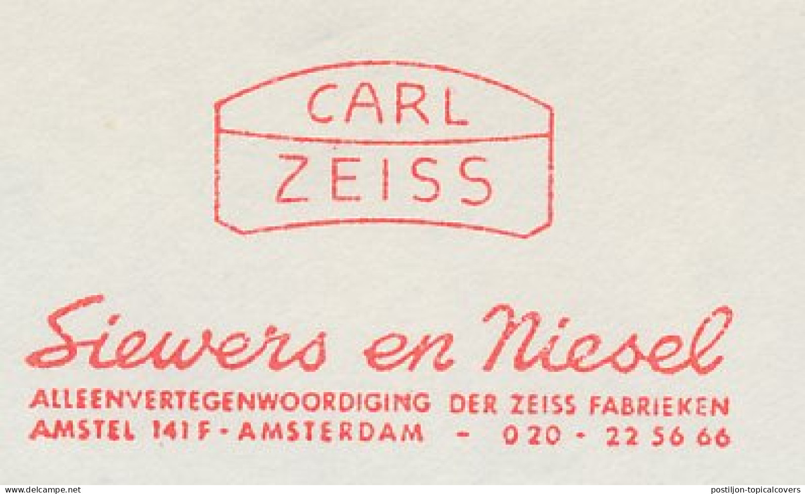 Meter Cover Netherlands 1970 Carl Zeiss - Altri & Non Classificati