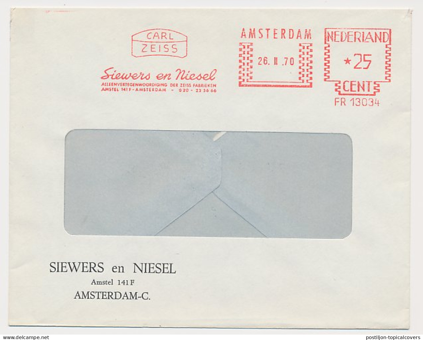 Meter Cover Netherlands 1970 Carl Zeiss - Andere & Zonder Classificatie