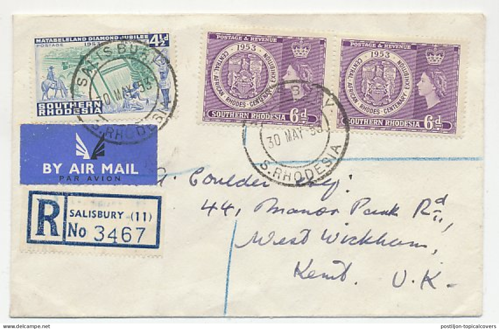 Registered Cover / Label Southern Rhodesia  - Unclassified