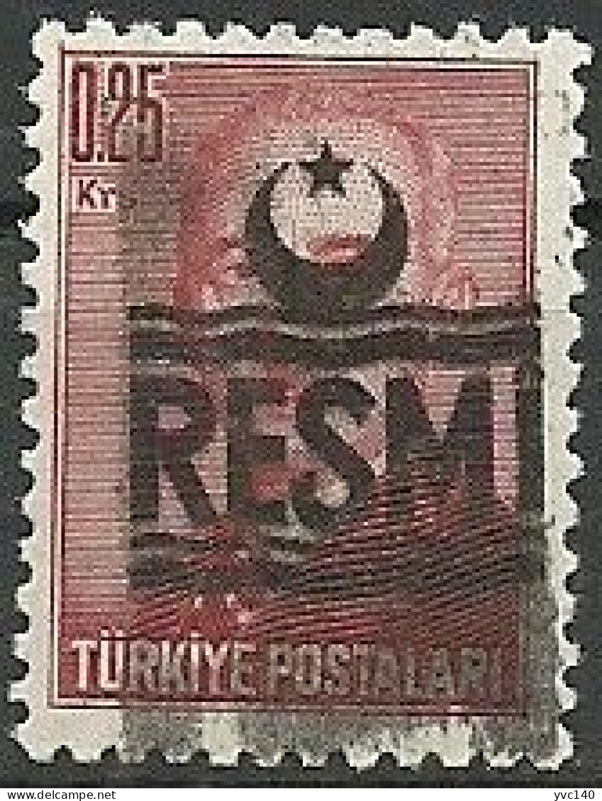 Turkey; 1955 Official Stamp 0.25 K. ERROR "Sloppy Overprint" MNH** - Official Stamps