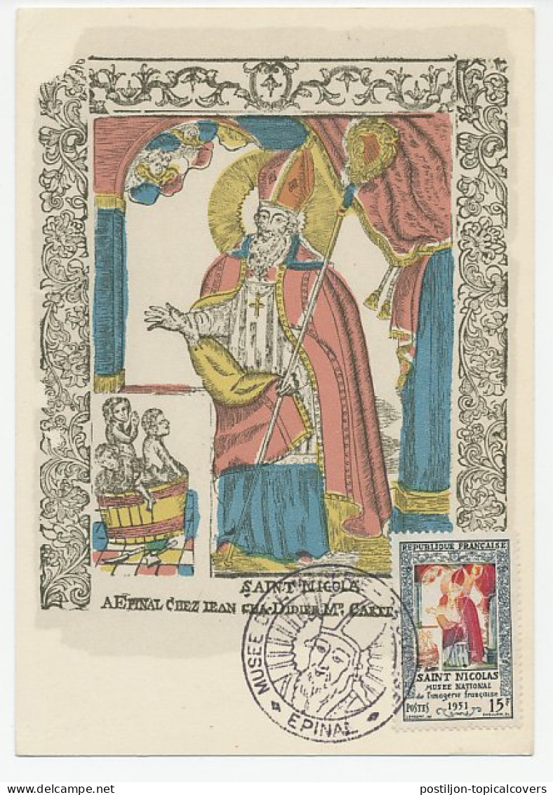 Maximum Card France 1951 St. Nicolas - Otros & Sin Clasificación