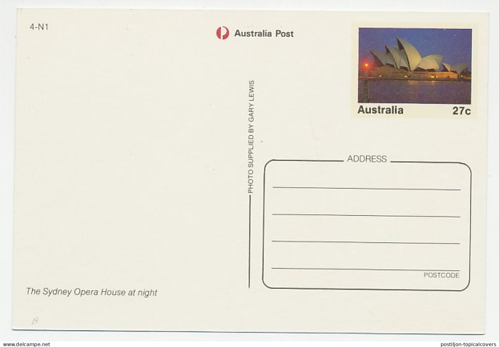 Postal Stationery Australia Sydney Opera House - Música