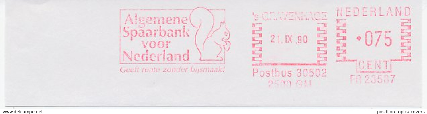 Meter Cut Netherlands 1990 Squirrel - Saving Bank - Altri & Non Classificati