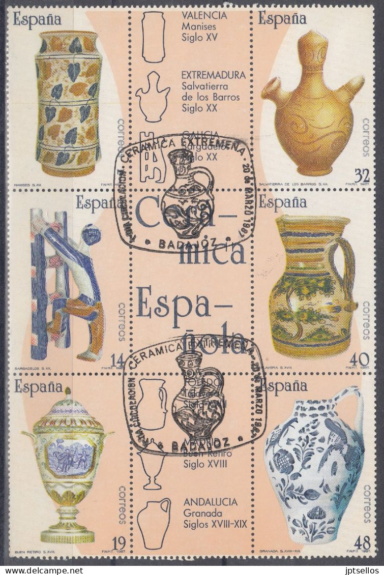 ESPAÑA 1987 Nº 2891/2896 EN BLOQUE USADO - Used Stamps