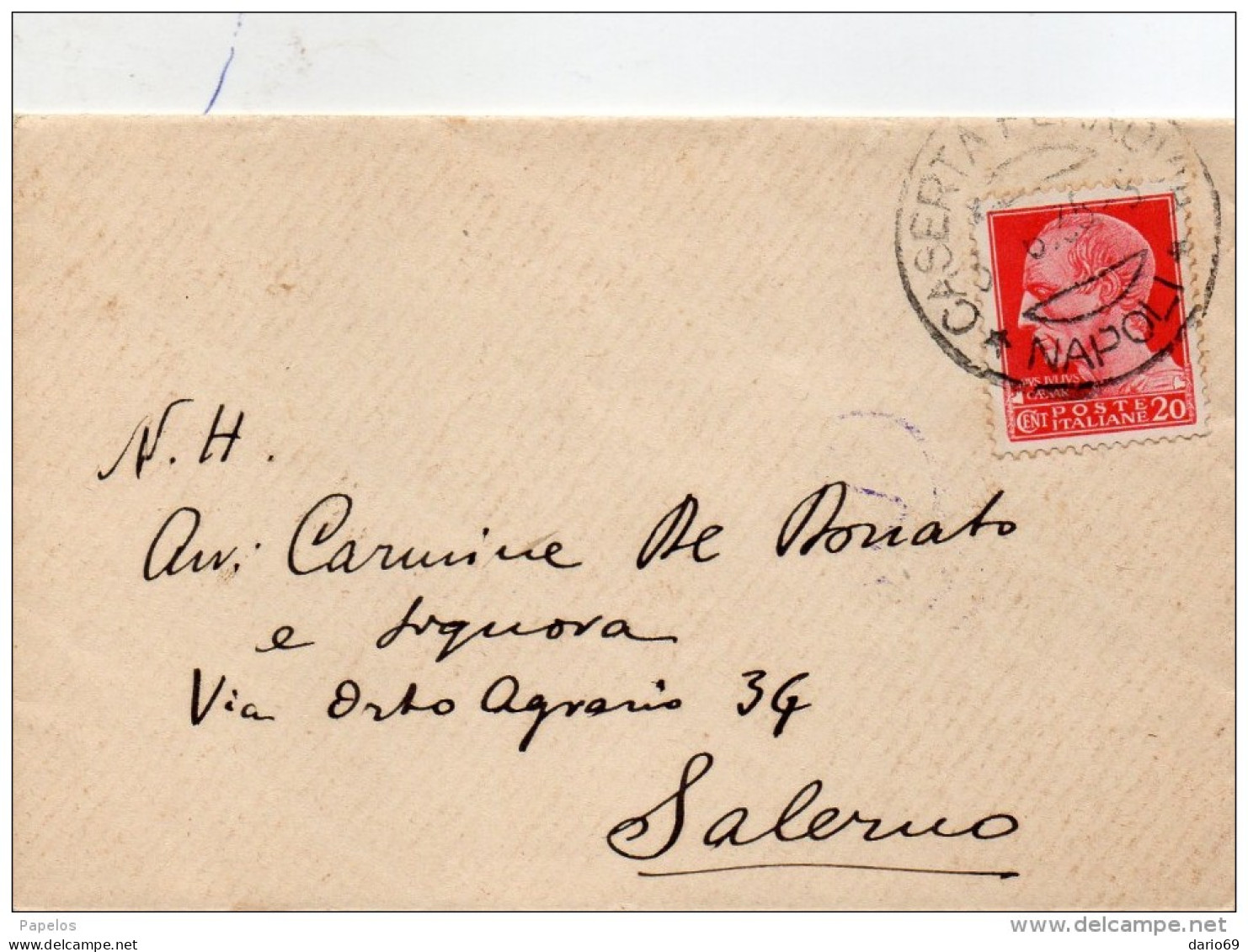 1935  LETTERA CON ANNULLO CASERTA -- NAPOLI - Poststempel