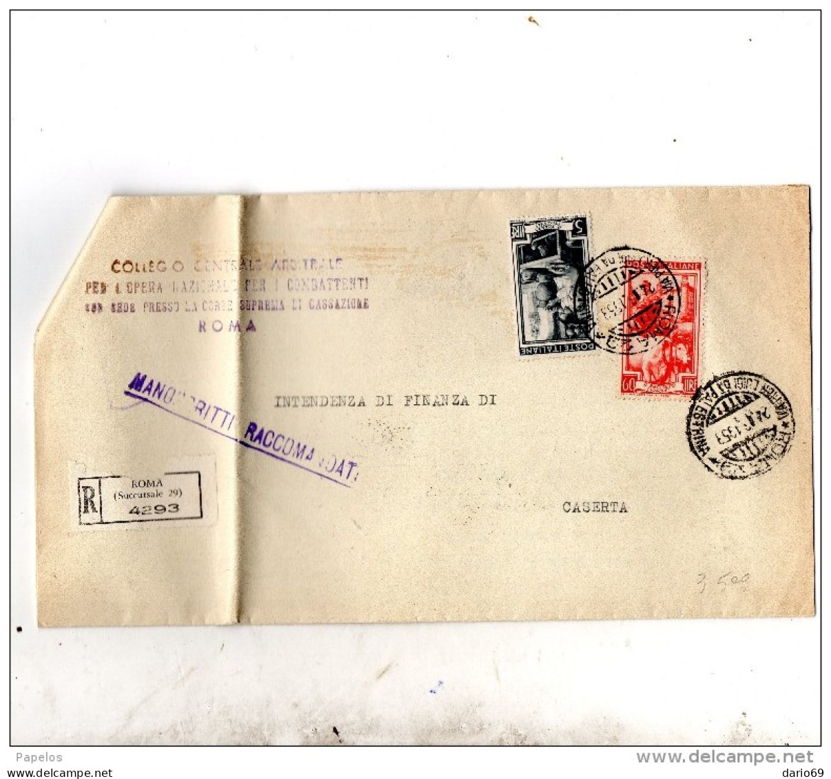 1953 LETTERA CON ANNULLO ROMA 29 - 1946-60: Marcofilie