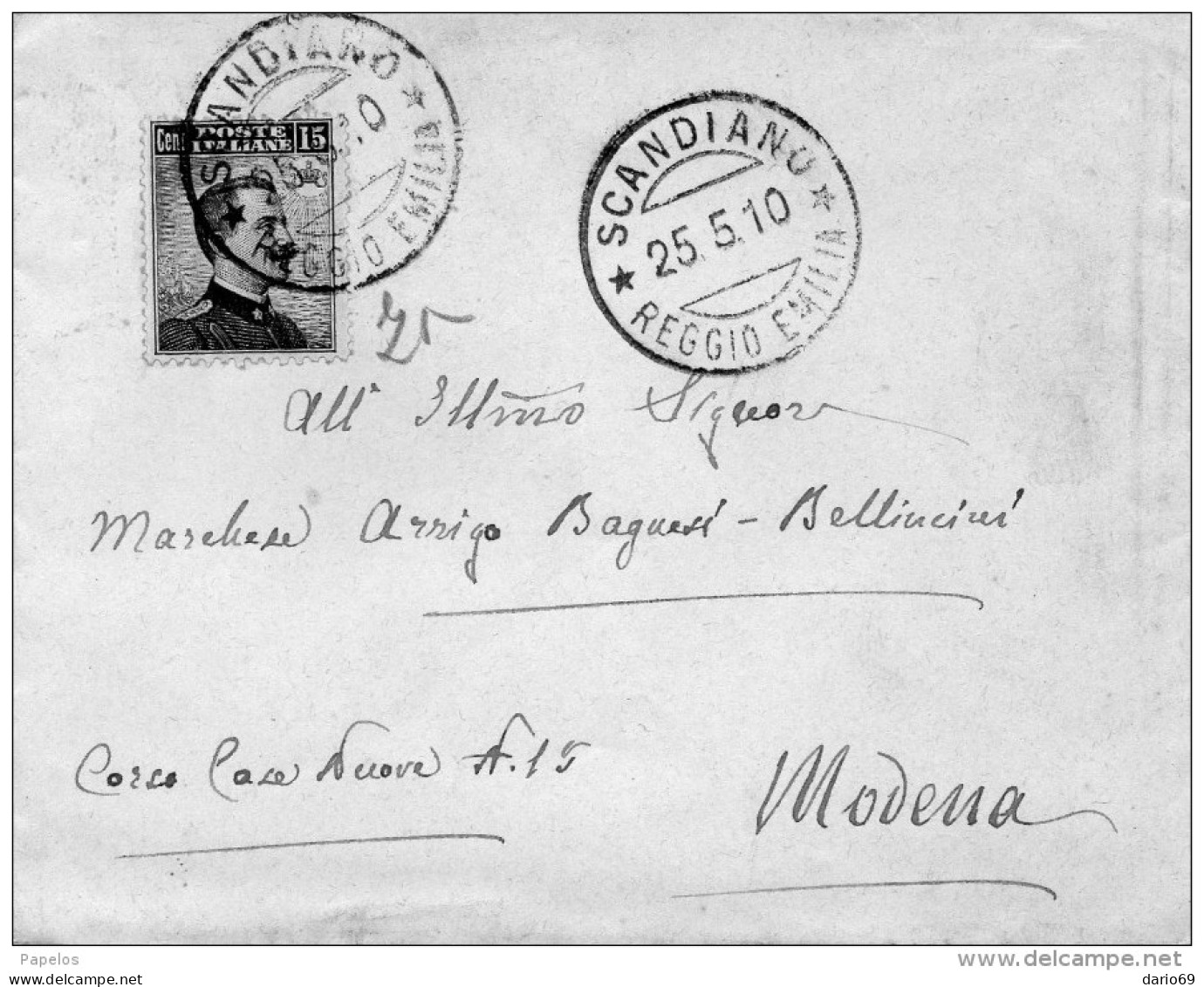 1910  LETTERA CON ANNULLO SCANDIANO REGGIO EMILIA - Poststempel