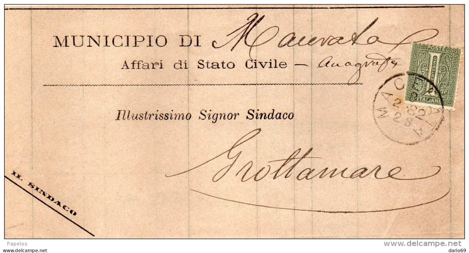 1882  LETTERA CON ANNULLO MACERATA - Marcofilía