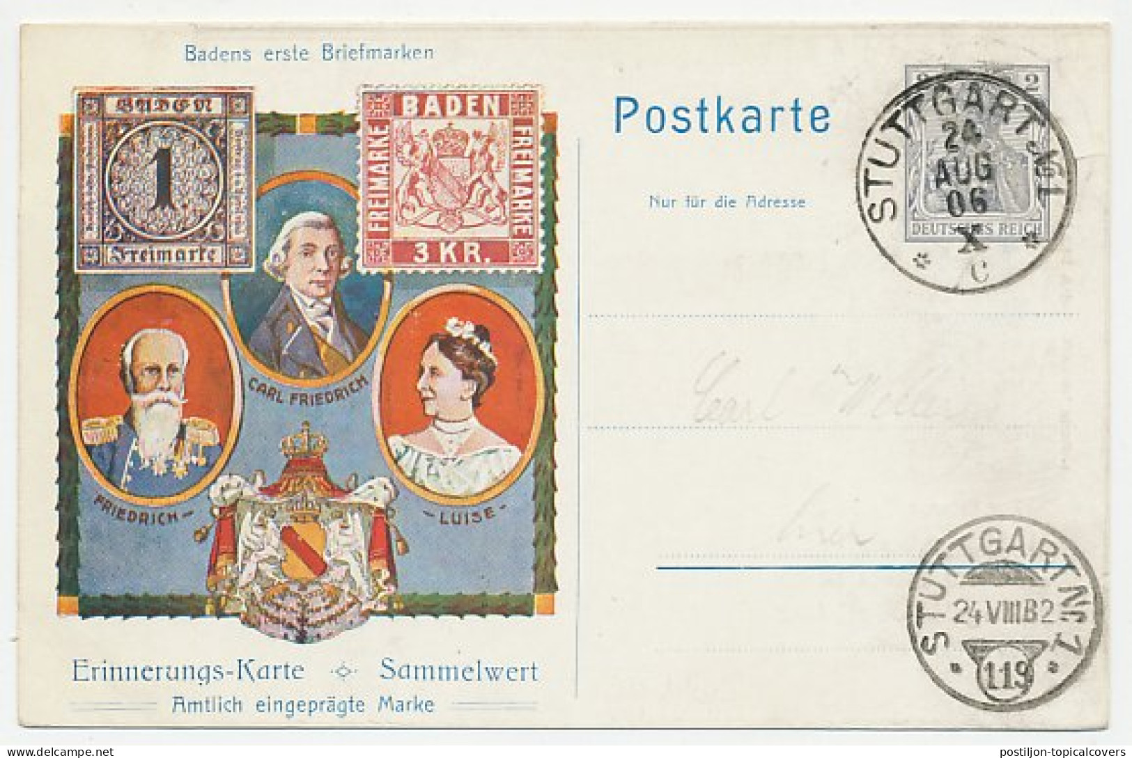 Postal Stationery Germany 1906 100th Anniversary Grand Duchy Of Baden - Stamps - Autres & Non Classés