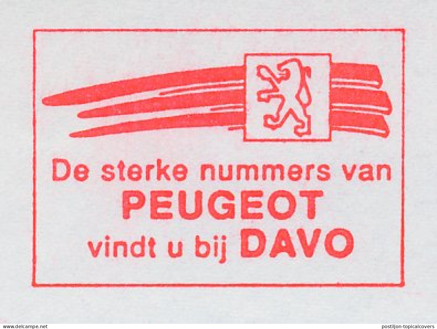Meter Cut Netherlands 1980 Car - Peugeot - Lion - Auto's