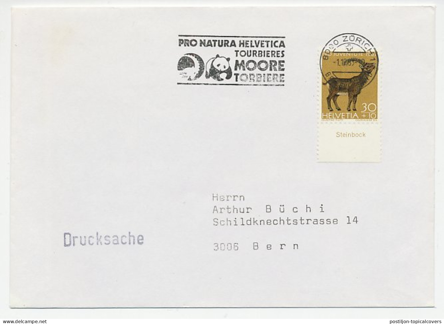 Cover / Postmark Switzerland 1983 Panda Bear - Andere & Zonder Classificatie