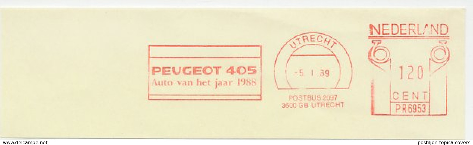 Meter Cut Netherlands 1989 Car - Peugeot 405 - Car Of The Year 1988 - Voitures
