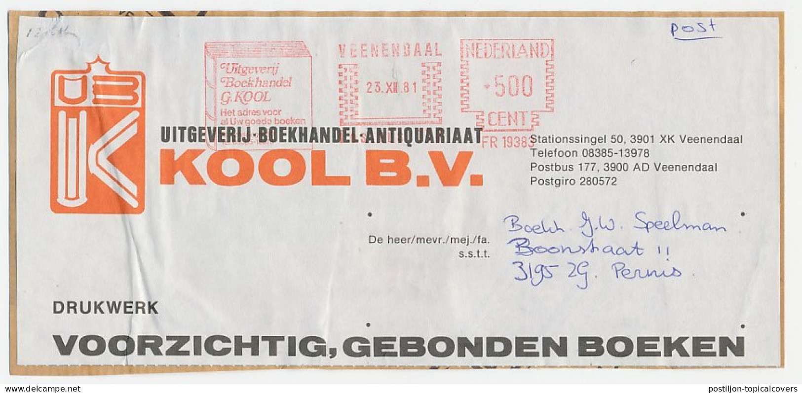 Meter Address Label Netherlands 1984 Book - Ohne Zuordnung