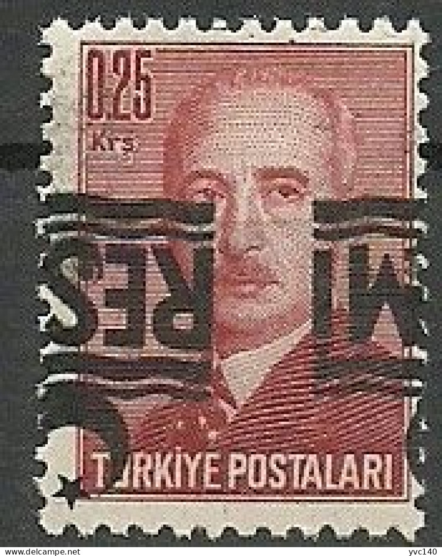 Turkey; 1955 Official Stamp 0.25 K. ERROR "Inverted & Shifted Overprint" MNH** - Dienstzegels