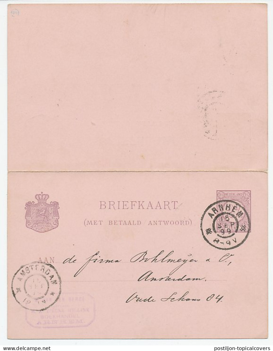 Briefkaart G. 24 Arnhem - Amsterdam 1899 - Postwaardestukken