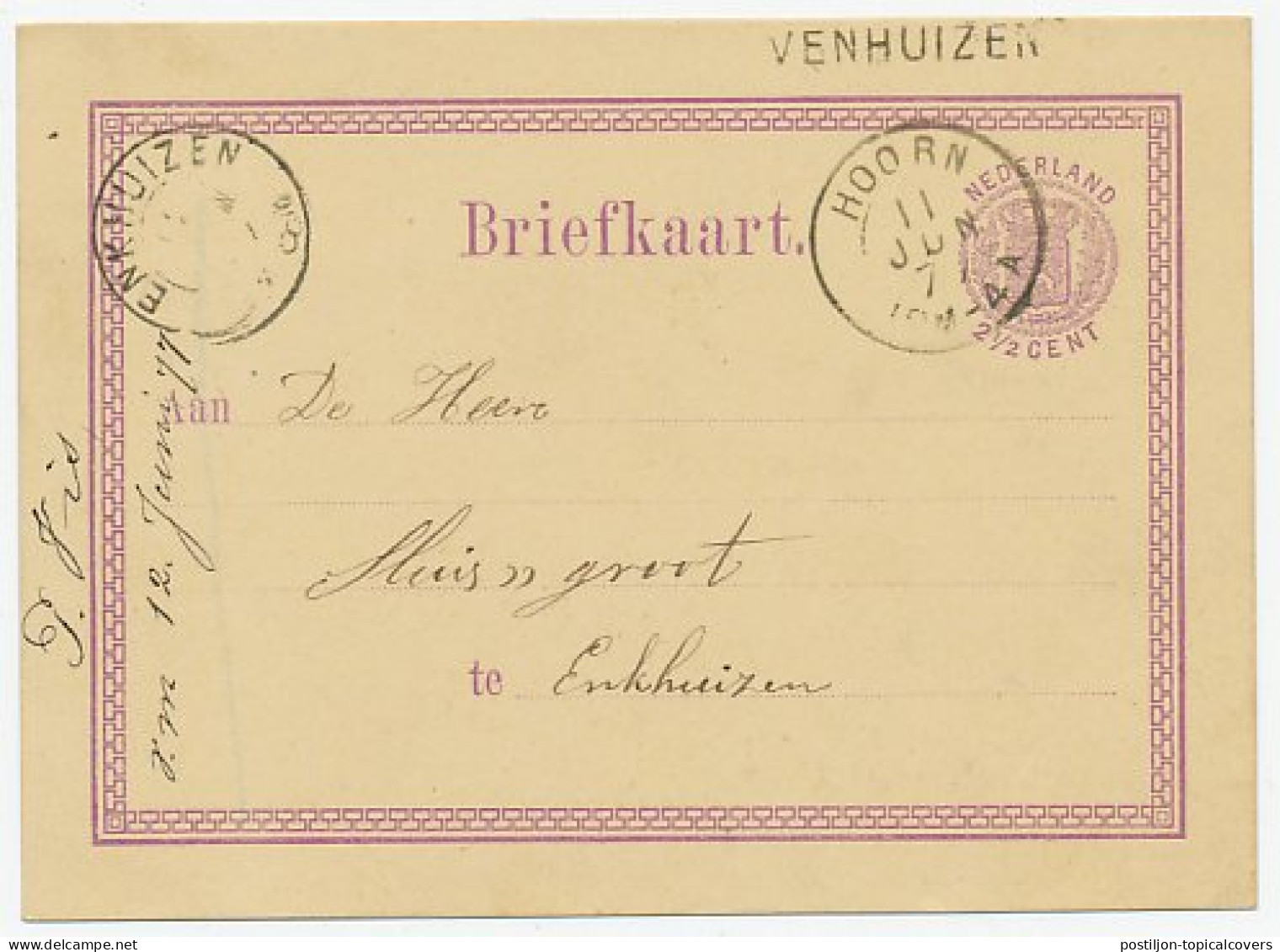Naamstempel Venhuizen 1877 - Covers & Documents