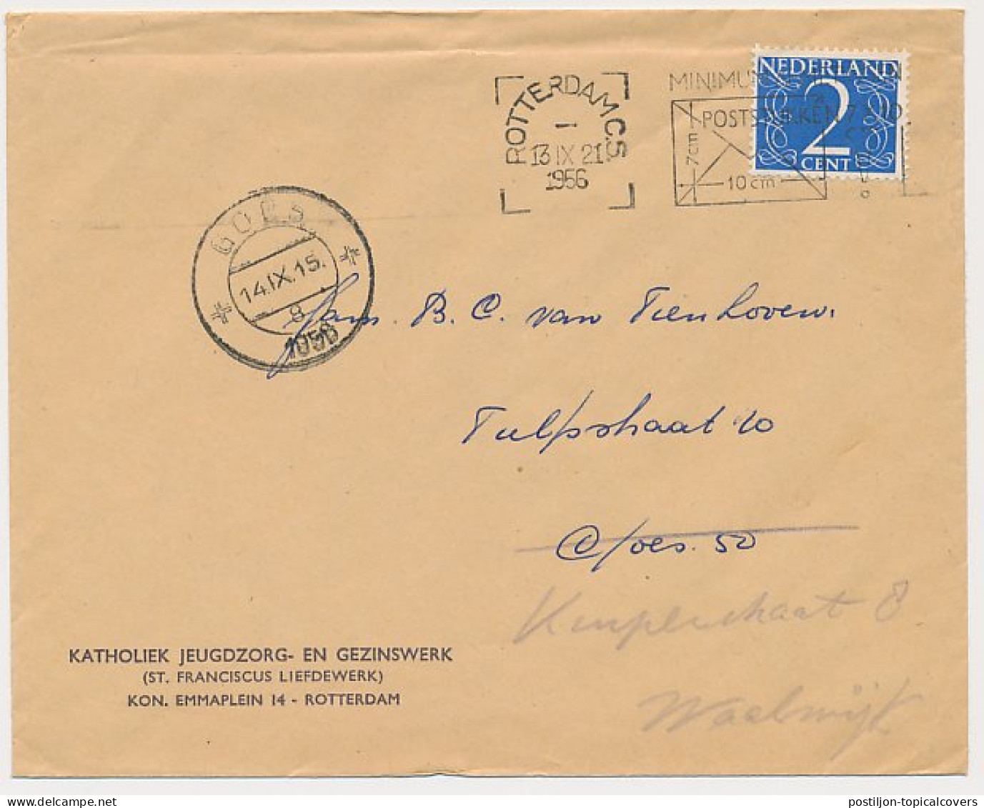 Envelop Rotterdam 1956 - Katholieke Jeugdzorg - Non Classés