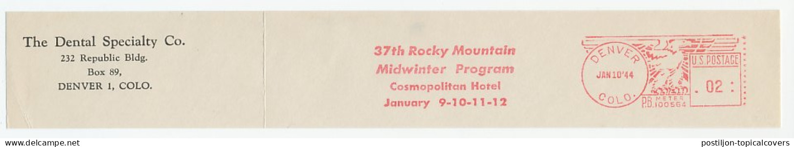 Meter Top Cut USA 1944 Dental Convention - Rocky Mountain Midwinter Program - Medicine