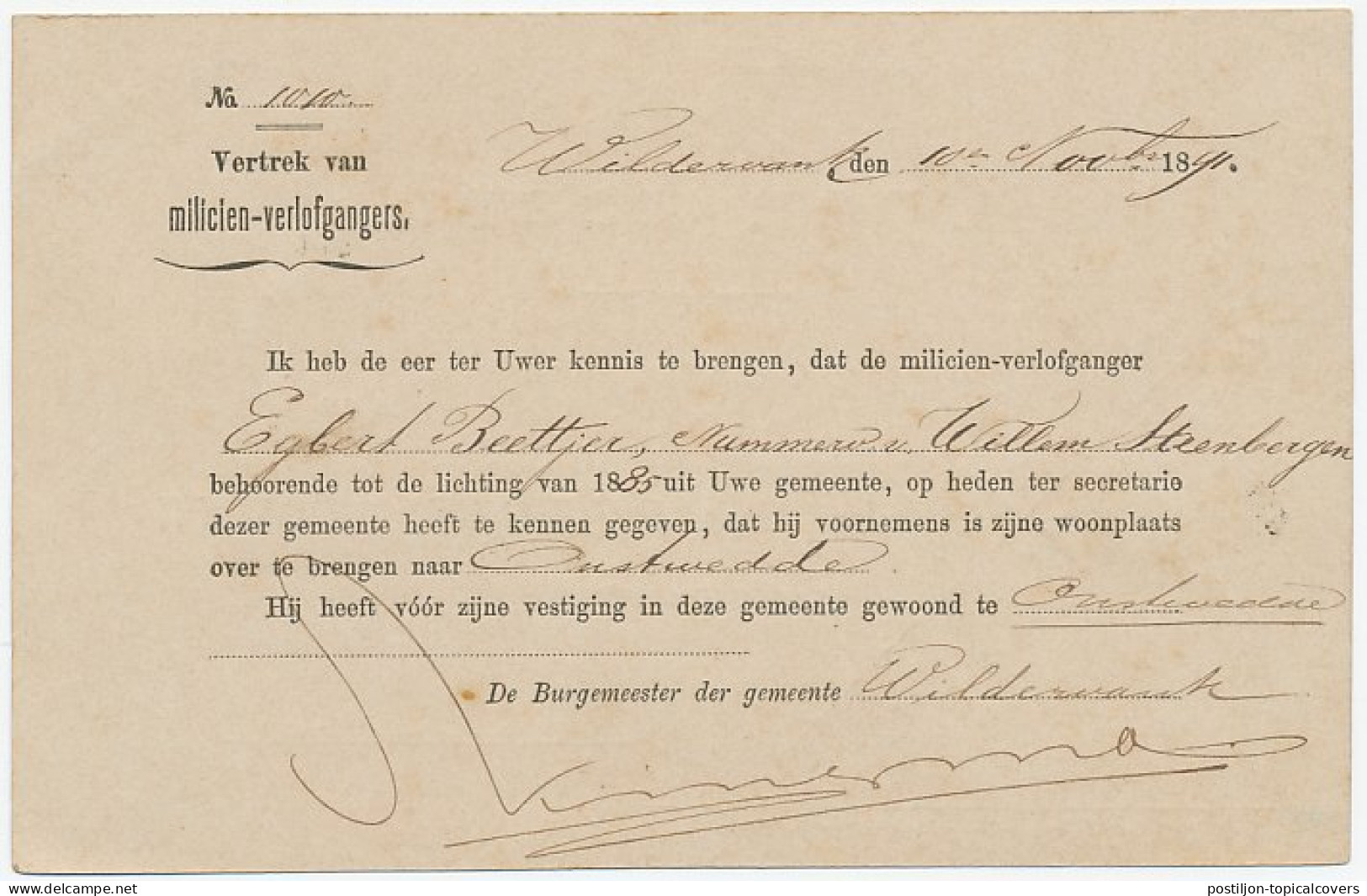 Naamstempel Zuidwolde 1892 - Storia Postale