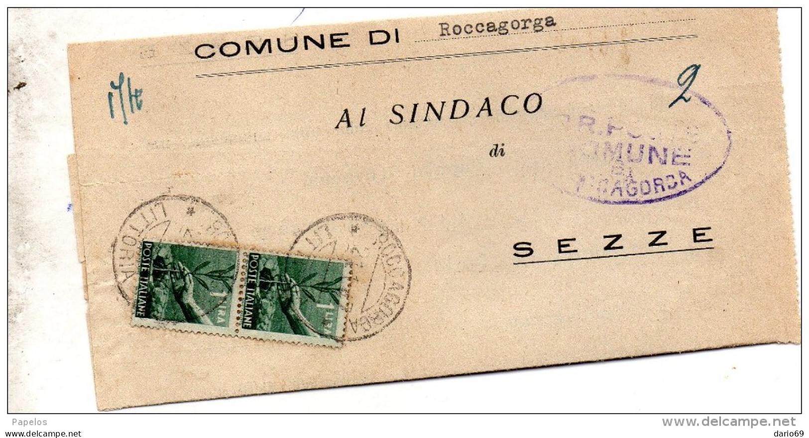 1947 LETTERA CON ANNULLO ROCCAGORGA LATINA - 1946-60: Poststempel