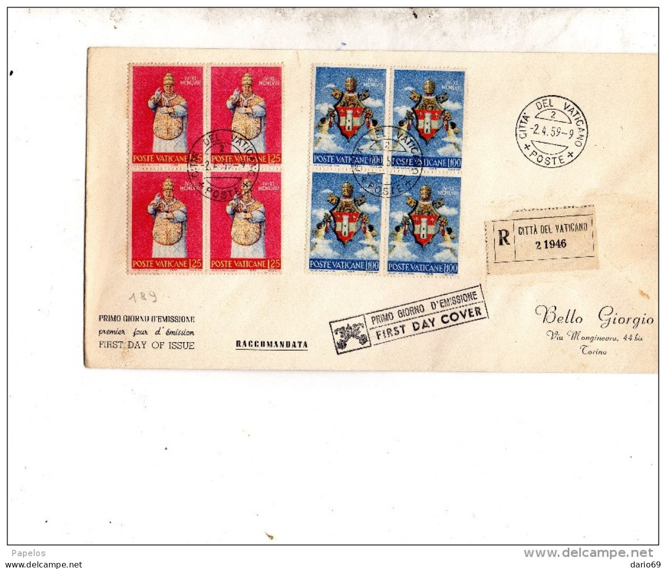 1959 LETTERA - Lettres & Documents