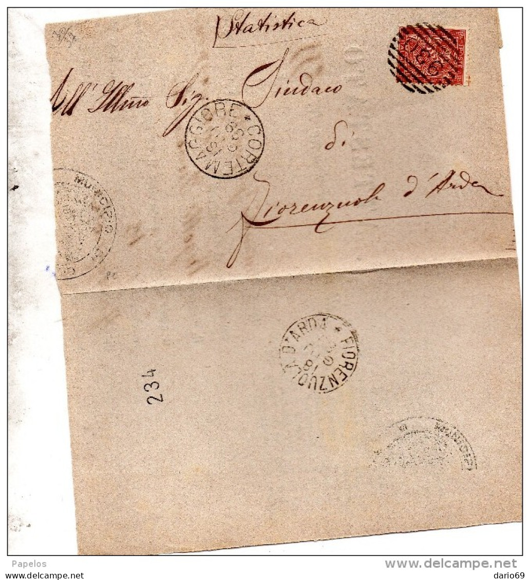 1889 LETTERA CON ANNULLO NUMERALE CORTEMAGGIORE PIACENZA - Poststempel