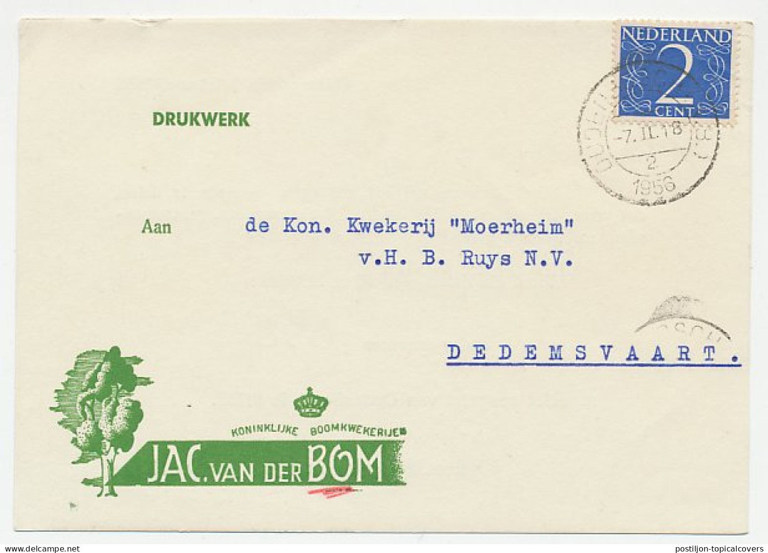 Firma Briefkaart Oudenbosch 1956 - Boomkwekerij - Non Classés