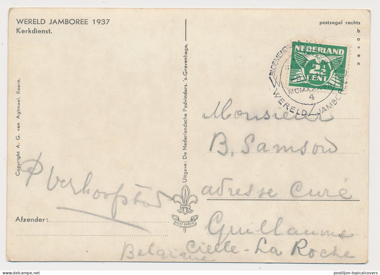 Picture Postcard / Postmark Netherlands 1937 World Jamboree Bloemendaal - Vogelenzang 1937 - Otros & Sin Clasificación