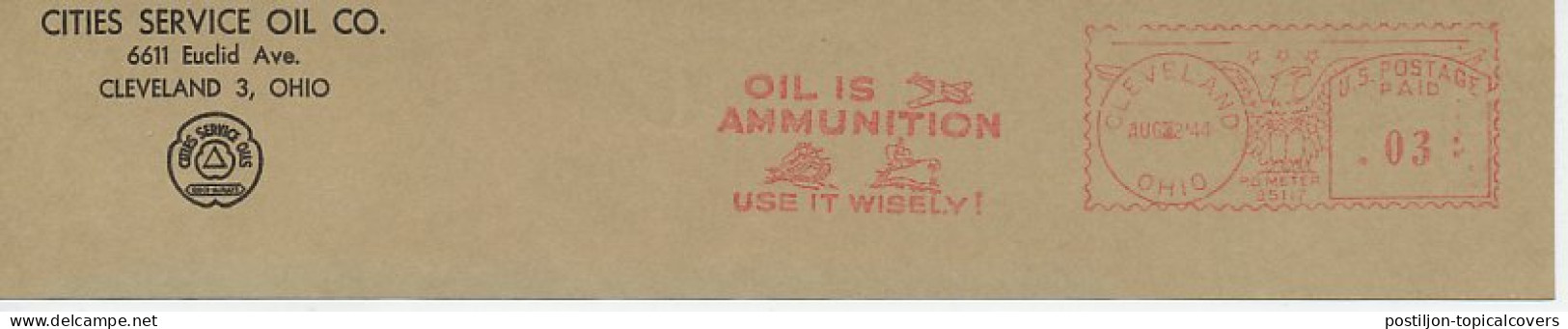 Meter Top Cut USA 1944 Oil Is Ammunition - Tank Vehicle - Navy Ship - Bomber - Guerre Mondiale (Seconde)