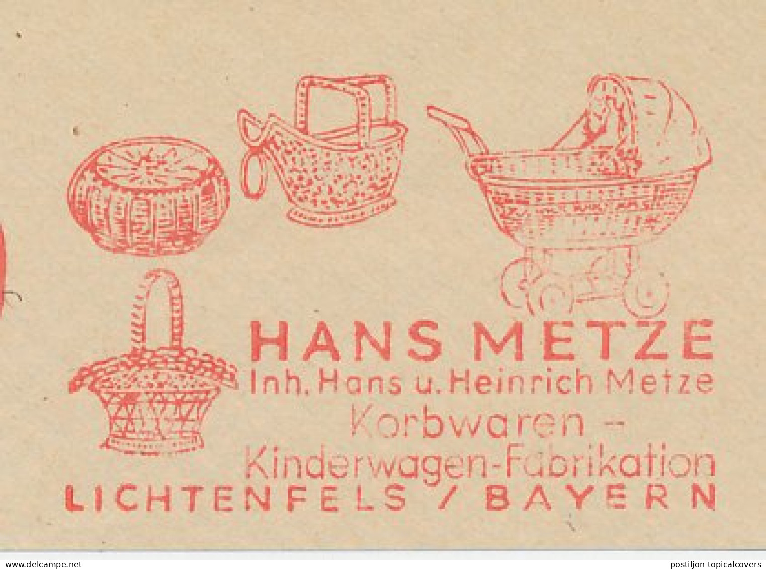 Meter Cut Germany 1961 Wickerwork - Pram - Basket - Autres & Non Classés