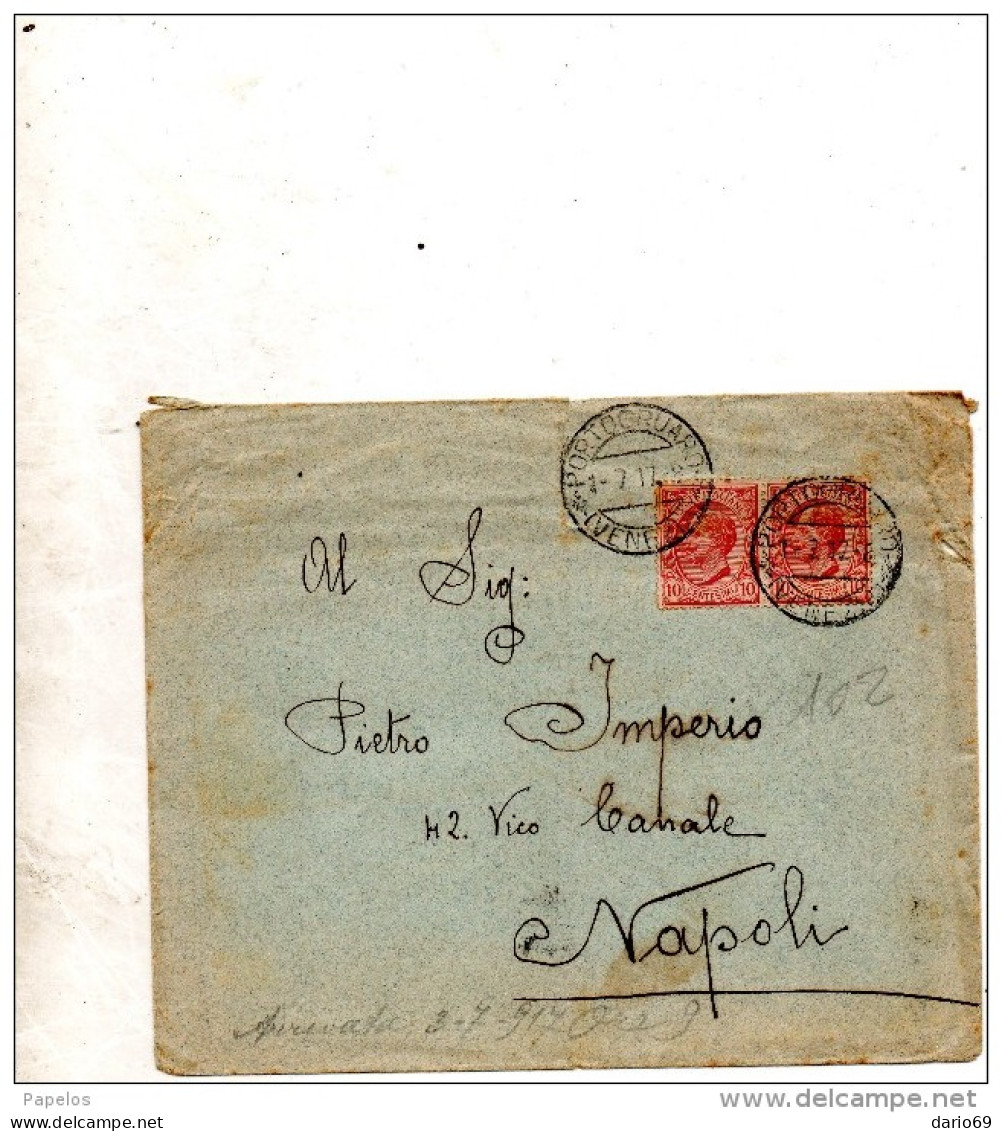 1917  LETTERA CON ANNULLO  PORTOGRUARO VENEZIA - Marcophilia