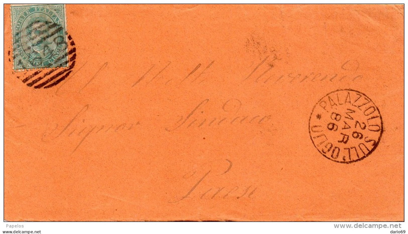 1886 LETTERA CON ANNULLO .NUMERALE PALAZZOLO SULL' OGLIO BRESCIA - Storia Postale