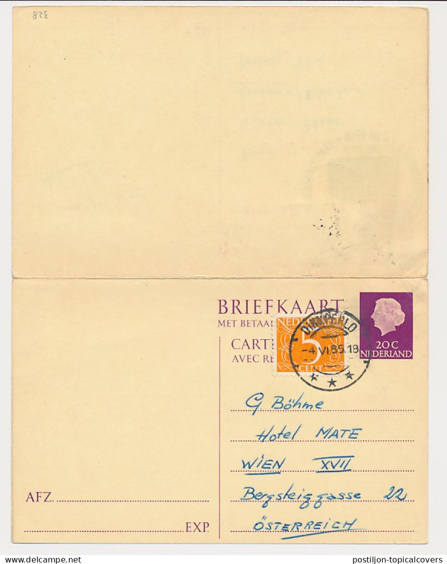 Briefkaart G. 322 / Bijfrank. Dinxperlo - Oostenrijk 1965 V.v. - Postwaardestukken